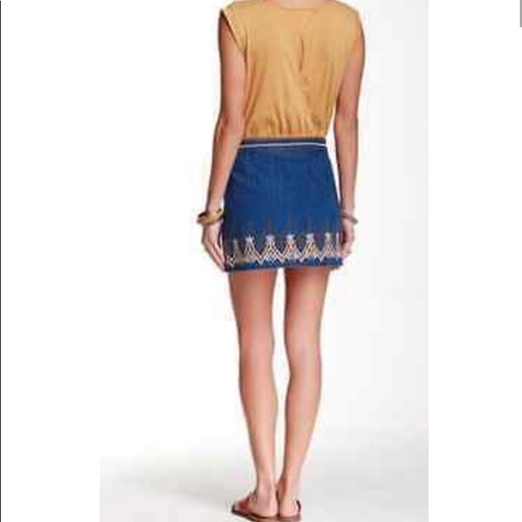 Gorgeous Free People Boho Denim Wrap Mini Skirt - Picture 8 of 8